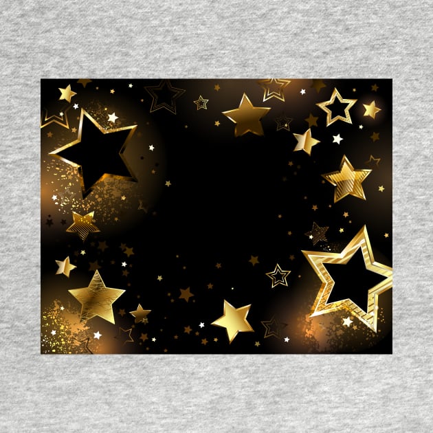 Black background with gold stars by Blackmoon9